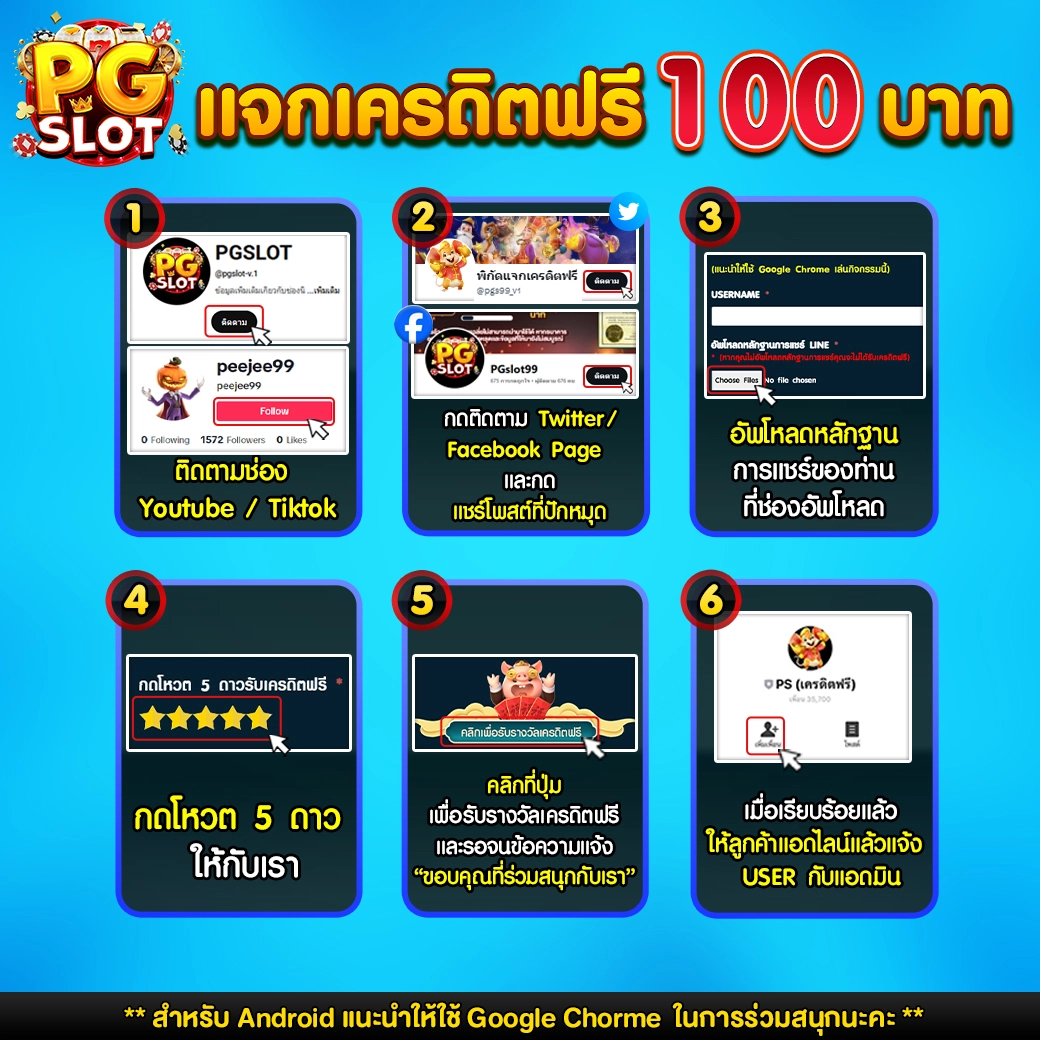 แจกเครดิตฟรี 100 บาท
