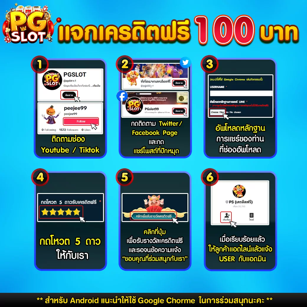 แจกเครดิตฟรี 100 บาท